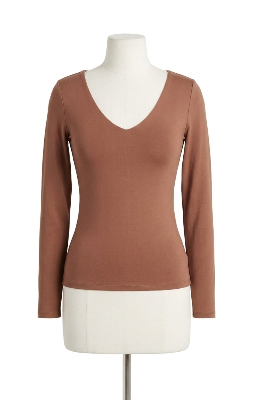 NEW Z SUPPLY so smooth v-neck bodysuit in tiger eye